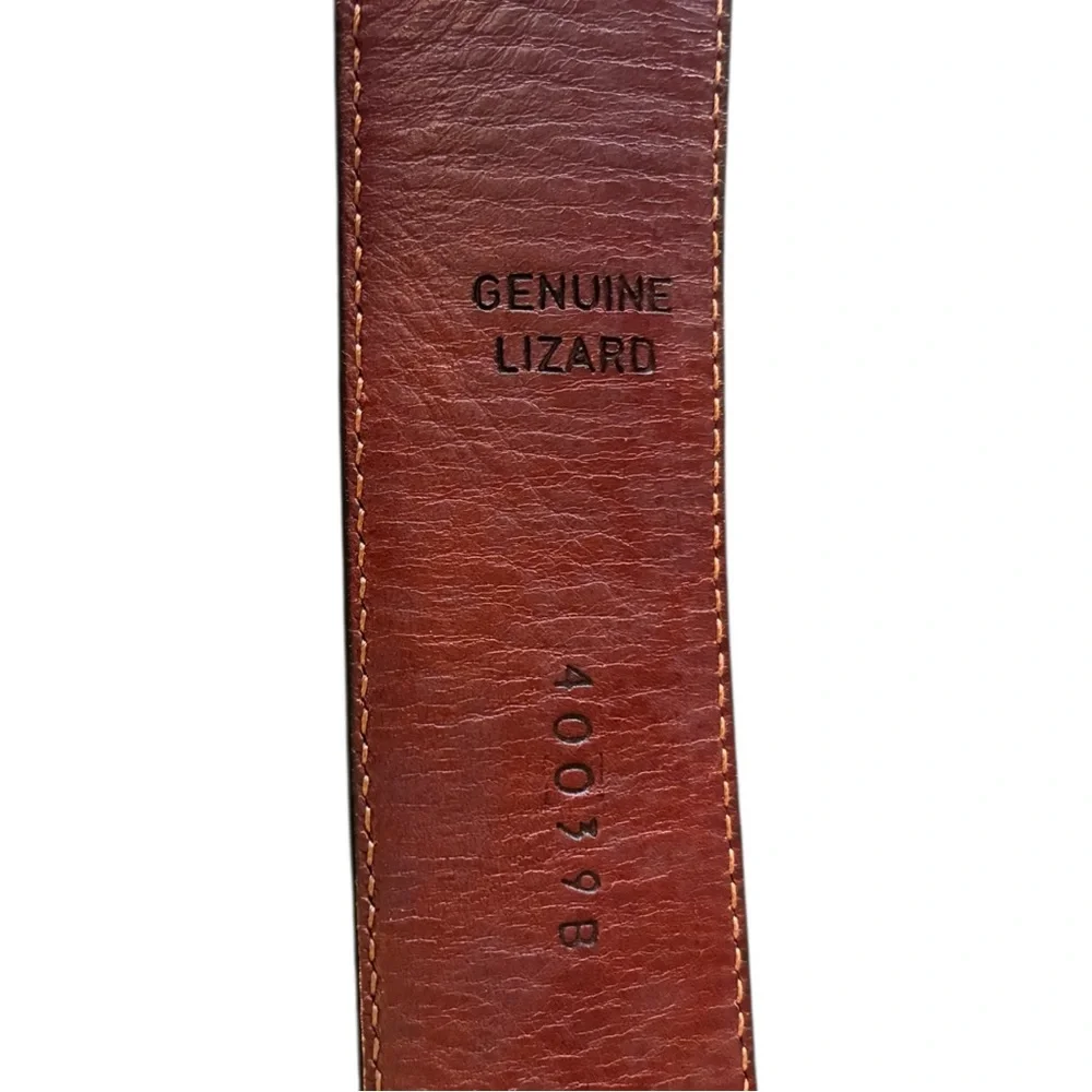 VTG Polo Ralph Lauren Genuine Lizard Skin Belt 34 Brown 40039B